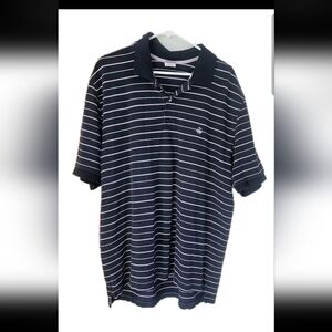 Brooks Brothers Men's Striped Polo Shirt XXL Navy Lavender White Short Sleeve